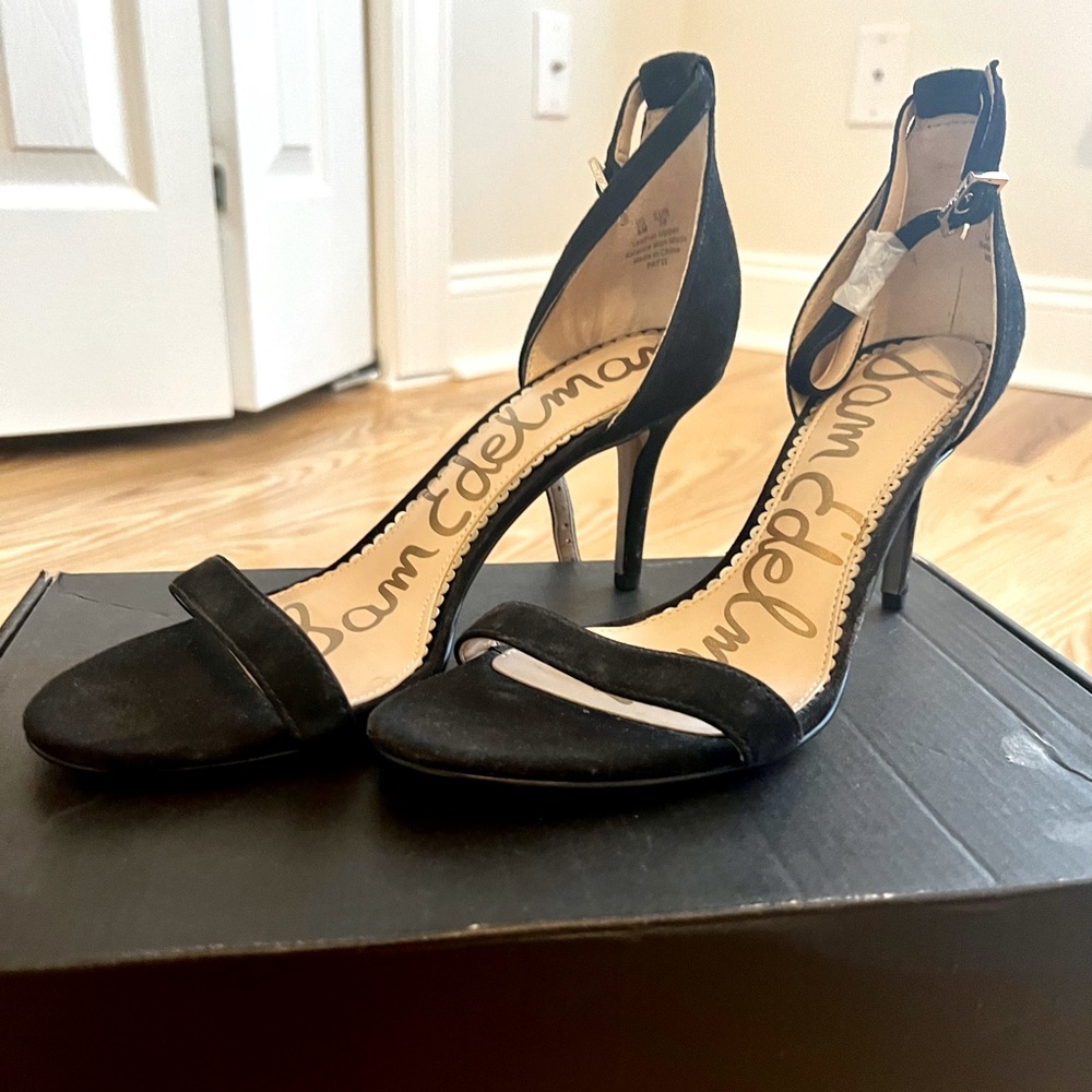 Sam Edelman Heels, Black Suede Size 8, NWOB